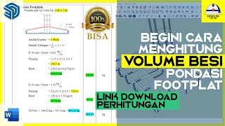 CARA CEPAT MENGHITUNG VOLUME BESI TULANGAN PONDASI FOOTPLAT