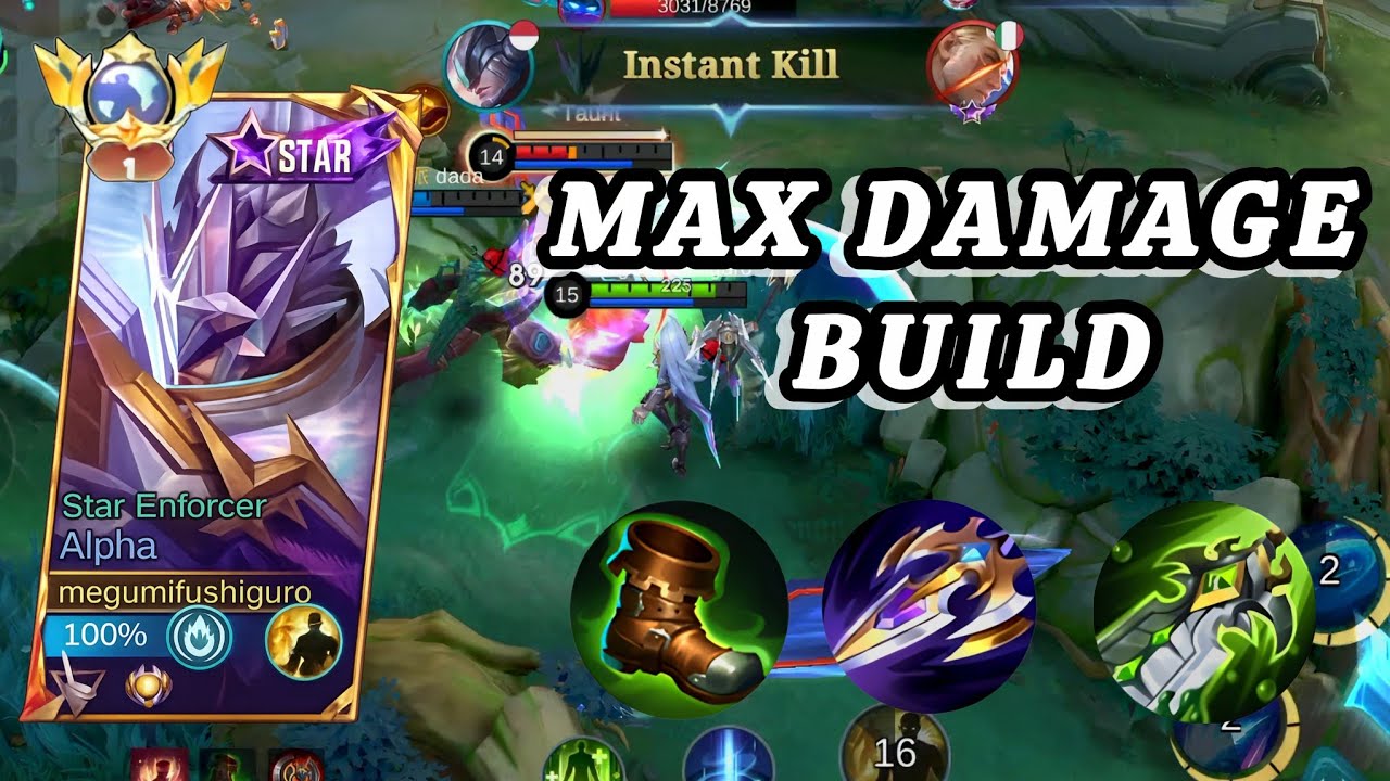 ALPHA EXP LANE UNFAIR DAMAGE BUILD|Alpha gameplay 
