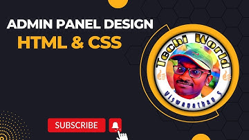 Admin Panel Design | HTML & CSS | Part - 1 | தமிழ்