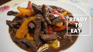 COOKING:HOW TO COOK BEEF WITH OYSTER SAUCE & BELL PEPPER