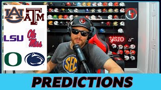 PREDICTIONS OREGON VS PENN STATE AUBURN VS TEXAS A M LSU VS OLE MISS