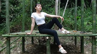Camping Alone Build Bamboo House, Bushcraft Camp in Forest | Daily Bushcraft Ep.5