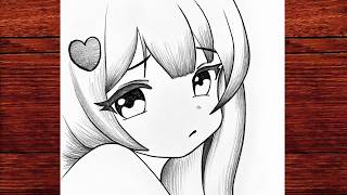 Easy Cute Anime Girl Drawing Step By Step Pencil Sketch And Shading Tutorial