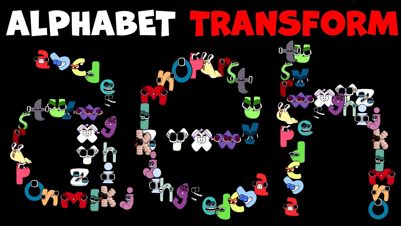 Alphabet Lore Snakes transform Lowercase Letters (A-Z) 