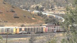 Union Pacific train operating thru the Tehachapi Loop (downhill)