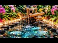 🍃 Bamboo Waterfall &amp; Chirping Birds 🎹 Soft Piano Relaxation Music for Spa, Study &amp; Inner Peace