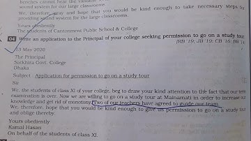 Application for permission to go on a study tour