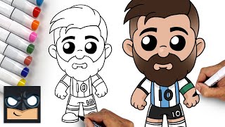 how to draw lionel messi world cup 2022