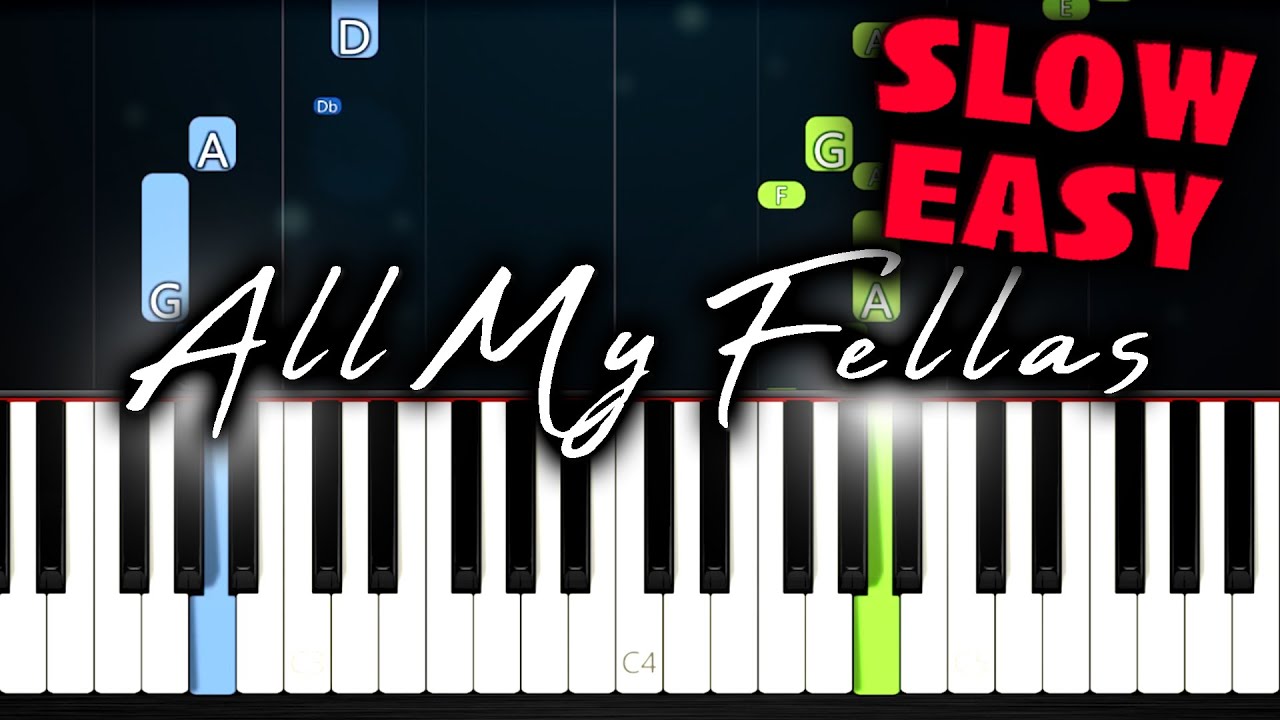 All My Fellas (Frizk) - SLOW EASY Piano Tutorial - YouTube