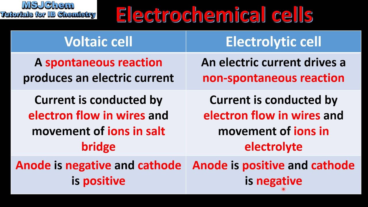 Electrochemical cells - EDUEX