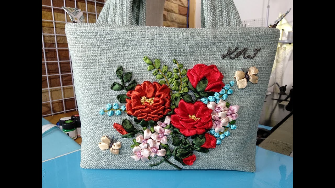 Ribbon Embroidery How To: Roses, Butterflies, Stems and Lettering