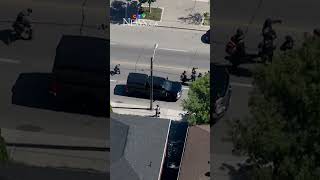 Police investigate a nearby double shooting in Toronto