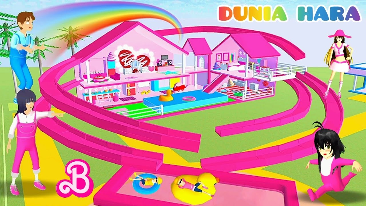 Rumah Barbie Pink Rumah Ken Biru 😍 | Yuta Atom Atam Tim Biru | Mio dan Celine Tim Pink Sakura School