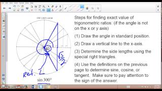 Algebra 2 - Trigonometric Ratio Defininitions and Finding Exact Values