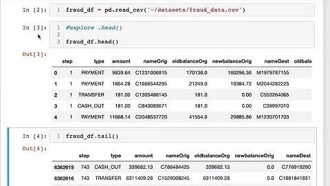 Using the head, tail, and shape methods on a pandas DataFrame