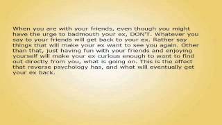 Reverse Psychology   An Easy, Highly Effective Way To Get Your Ex Back!