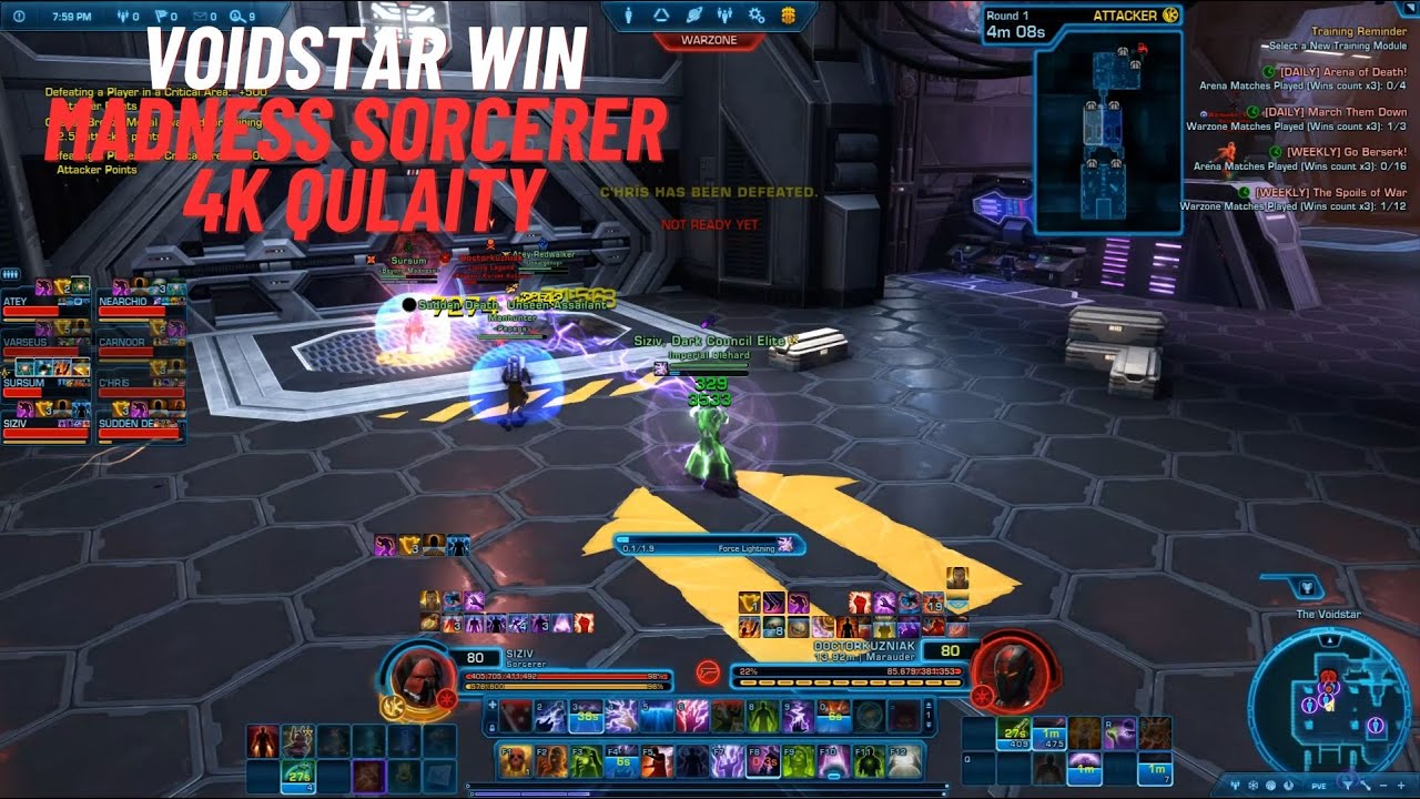 SWTOR PVP Voidstar Win Madness Sorcerer Marauder kept charging at me