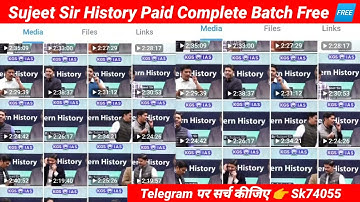 sujeet sir history upsc Paid Course Free On Telegram link | history by sujeet sir kgs playlist