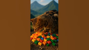 Real Cat Turns Into LEGO! 👀 #gametiktok  #lego #cats #kitten