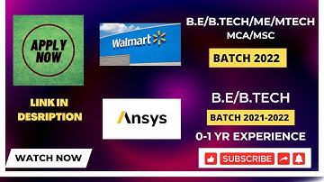 WALMART | ANSYS | BE/BTECH | 2021-2022 | OFFCAMPUS HIRING  #applynow