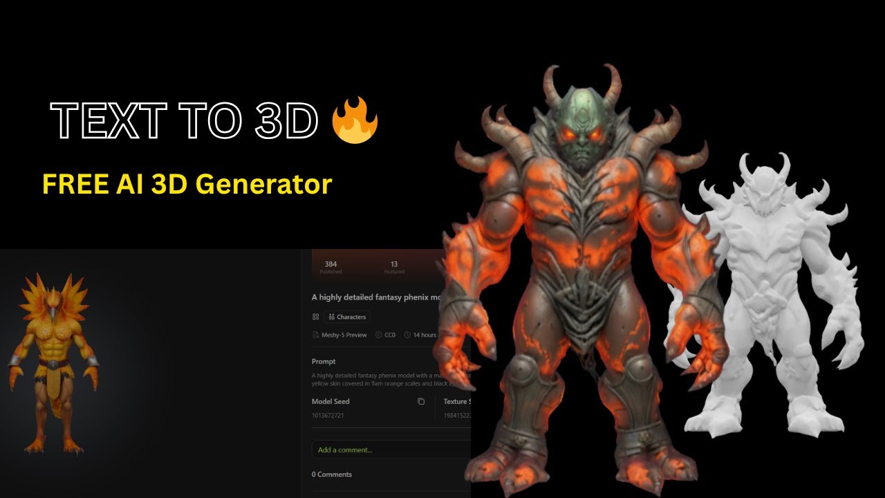Turn Text & Images into 3D Models | Meshy AI Full Tutorial (Free ...