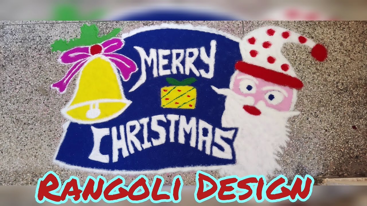 Rangoli Design 42 | Merry Christmas Rangoli | Colourful Rangoli | Easy Rangoli | Santa Claus Rangoli