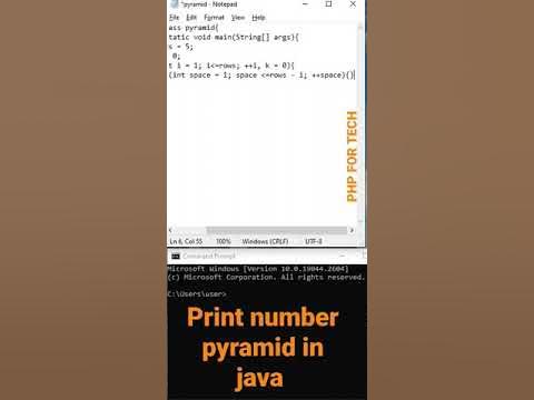 Print number pyramid in java || Pyramid Program in Java - YouTube