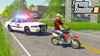 NEW PIT BIKE GET'S PULLED OVER BY POLICE | (ROLEPLAY) FARMING SIMULATOR 2019