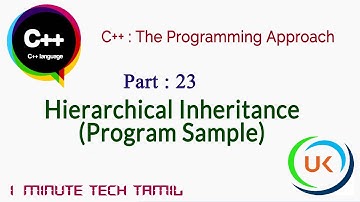 Hierarchical Inheritance | Tamil | Part 23 | C++ Programming Approach