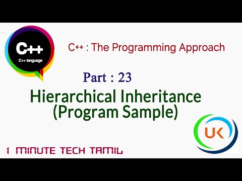 Hierarchical Inheritance | Tamil | Part 23 | C++ Programming Approach