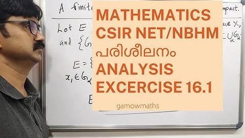 Lecture 16.1, Analysis excercise.Mathematics CSIR NET coaching in Malayalam