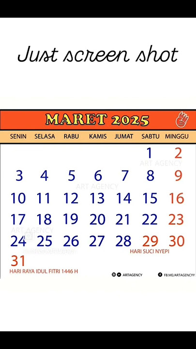 Kalender Maret 2025