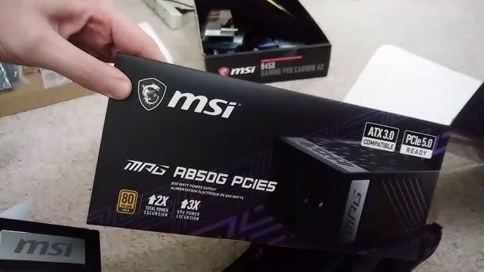 MSI MAG A750GL PCIE5 PSU Unboxing - 16 Pin NVIDIA Connector 