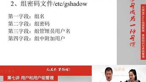最牛Linux视频教程：兄弟连Linux教程 7-1-3 用户和用户组管理 用户配置文件 组信息文件