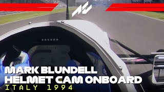 Helmet Cam in the 90s! | F1 1994 Monza | Mark Blundell Onboard | #assettocorsa