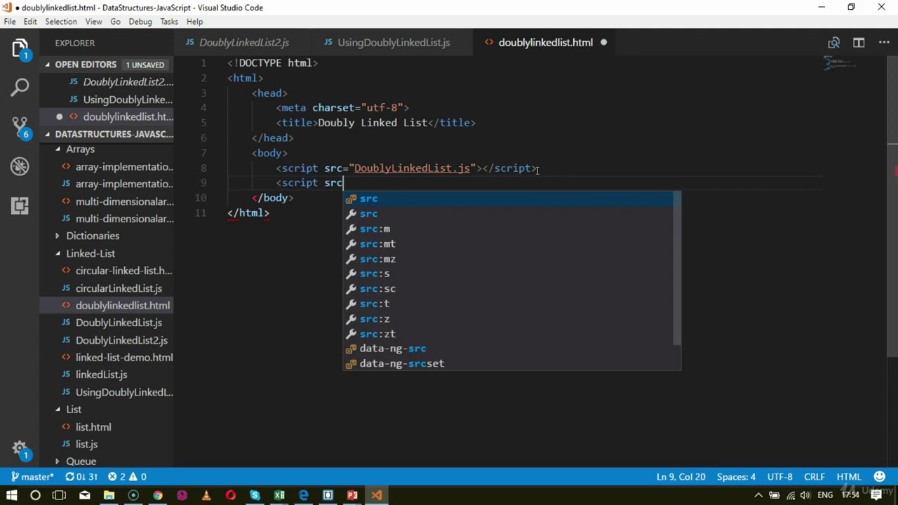 Output for Double Linkd List In JavaScript - YouTube