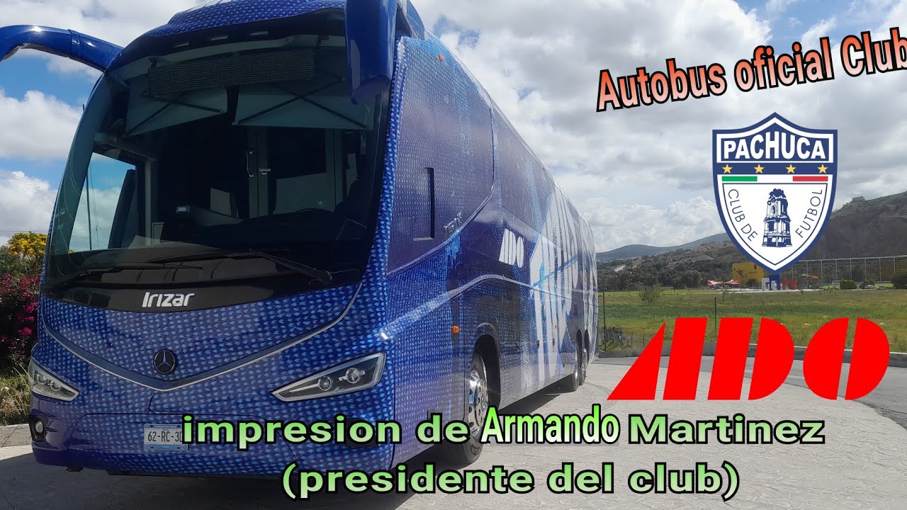 Autobus oficial del Club de futbol Pachuca en alianza con ADO #ado #