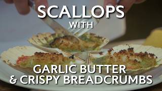 Scallops with Garlic Butter & Crispy Breadcrumbs