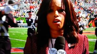 Pam Oliver crushed by NFL Band. Packers Bengals