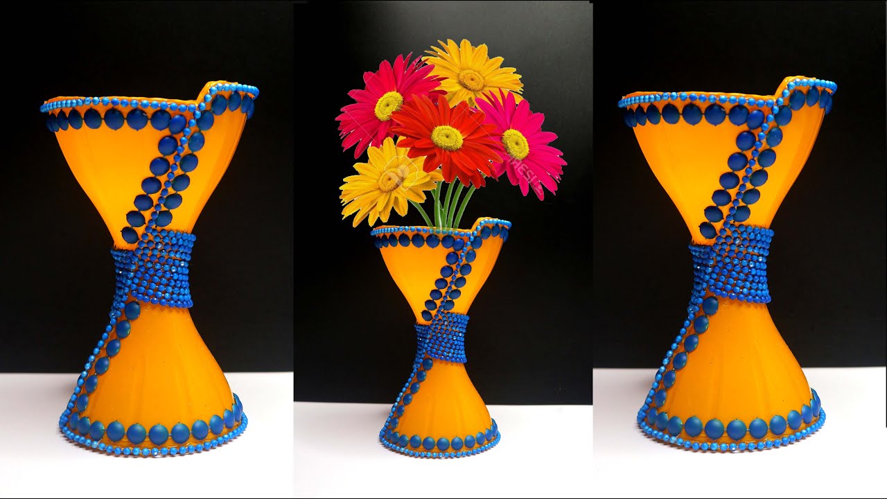 Plastic bottle flower vase DIY Ideas Tutorial Vas  bunga  