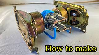 Easy How to make 220v electricity energy self running from by speaker gear use spark plug for free