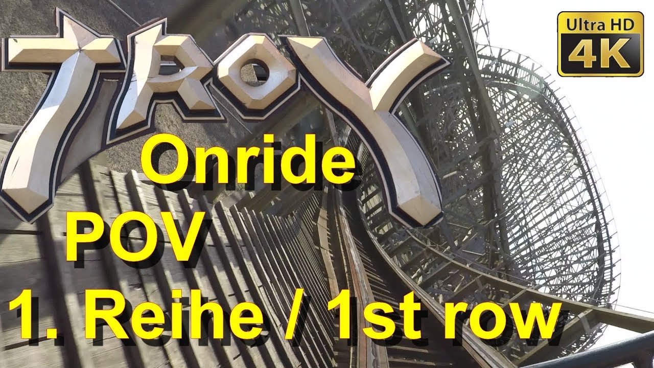 Troy Onride – 4K POV – Toverland 2018 – 1. Reihe /  1st row GCI Wooden Roller Coaster Holzachterbahn