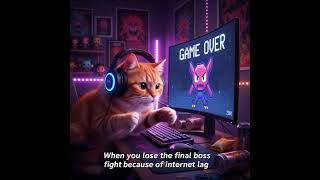 crying cat meme: When you lose the final boss fight because of internet lag.