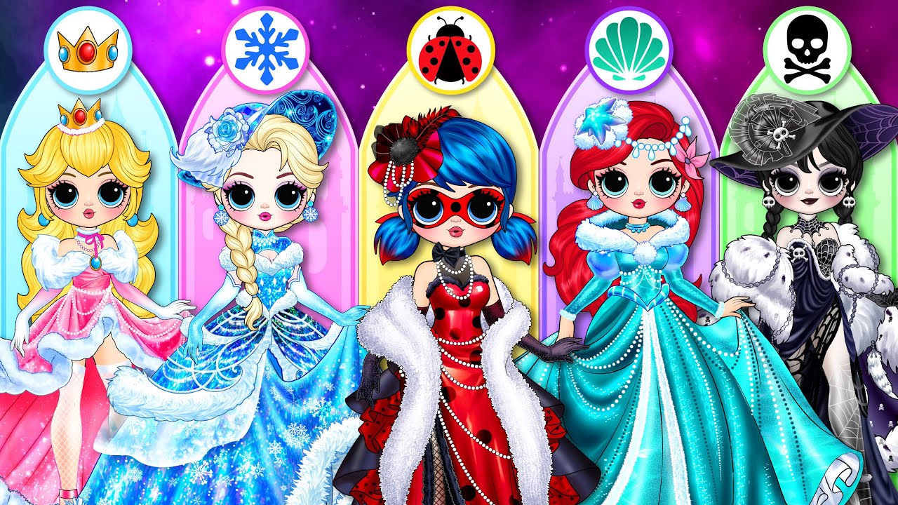 How to Become Winter Princess! Frozen Extreme Makeover! | DIY Paper Dolls Fashion