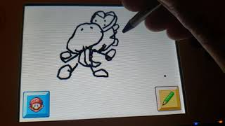 in sm64ds i draw yoshi