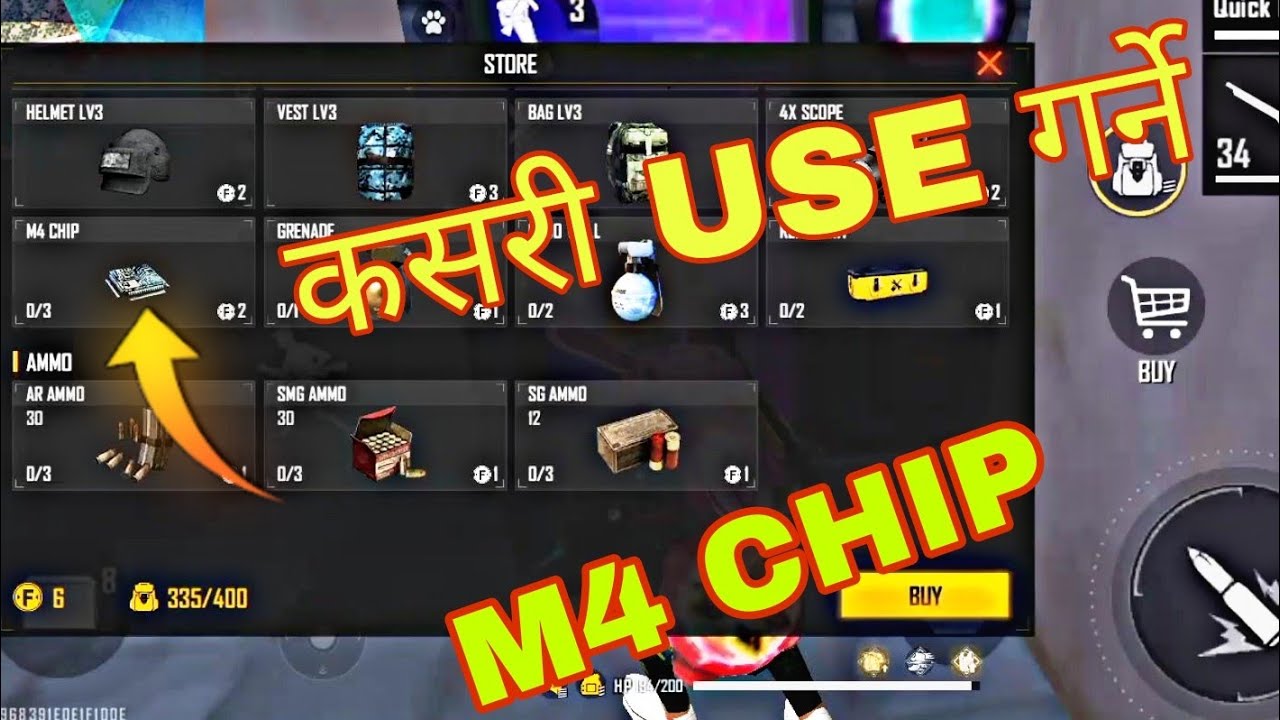 HOW TO USE M4 CHIP IN FREE FIRE CONVERT M4A1 Z VIRSIN