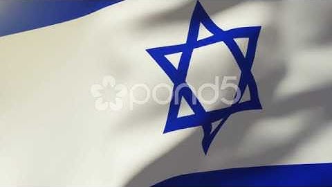 Israel Flag Waving In The Wind. Looping Sun Rises Style. Animation Loop