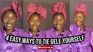 QUICK AND EASY GELE HEADWRAP TUTORIAL pt 4 |How to tie gele for beginners | How to tie gele yourself