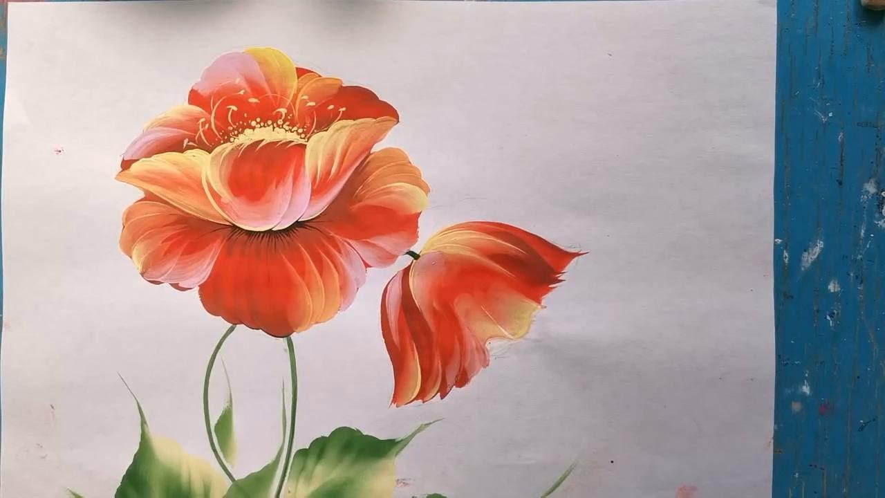 How to paint a poppy One stroke with Pavel Gontov YouTube