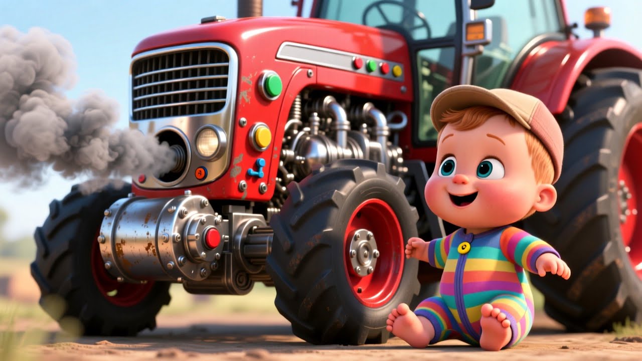 Малыш и тракторная трасса 🚜👶 | Фермерское приключение для детей | Веселое обучающее видео для детей